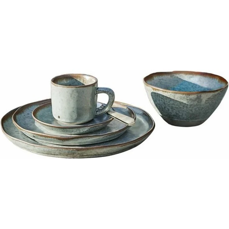 Mirabeau Geschirr-Set Geschirr 30er Set Biarré türkis/braun, Steinzeug – Bild 4