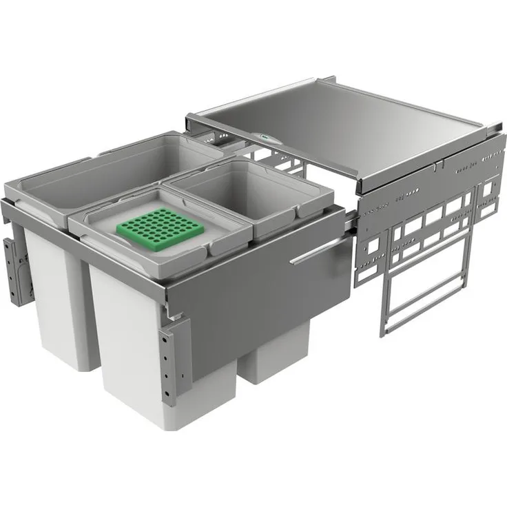 NABER Abfallsorter 36 (2x10 + 16) Liter COX® BASE 360 S/500-3 für 50 cm Schrankbreite, mit Biodeckel