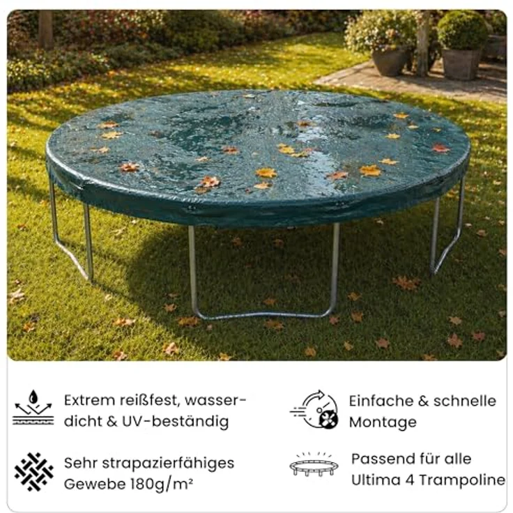 Zero Gravity Gartentrampolin Abdeckung Winter, Ø 305 cm, reißfest und wasserdicht, mit rundum Seitenabdeckung – Bild 5