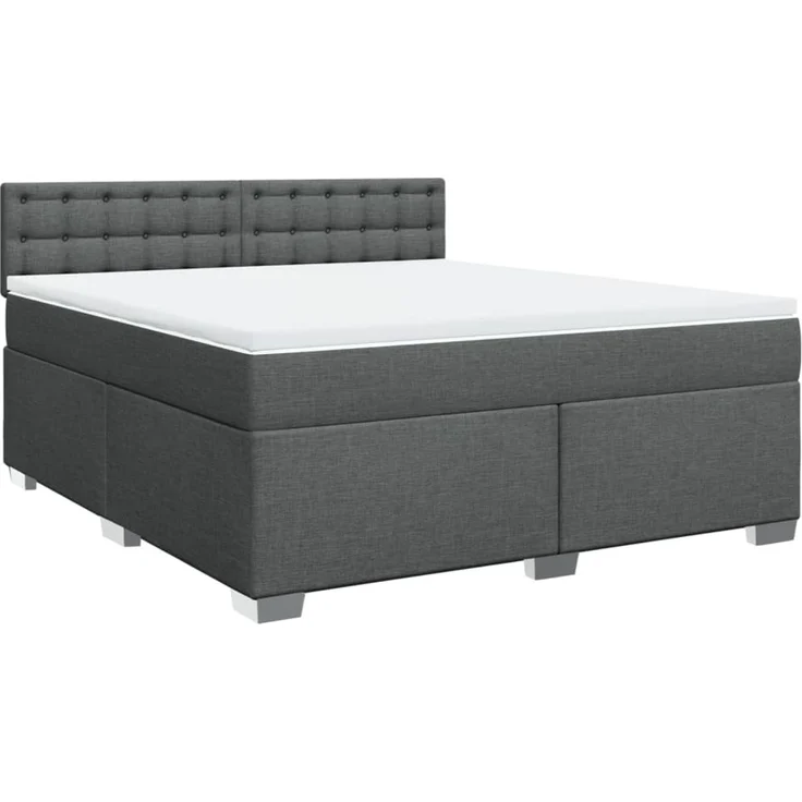 vidaXL Boxspringbett mit Matratze Dunkelgrau 180x200 cm Stoff 3288282 – Bild 3