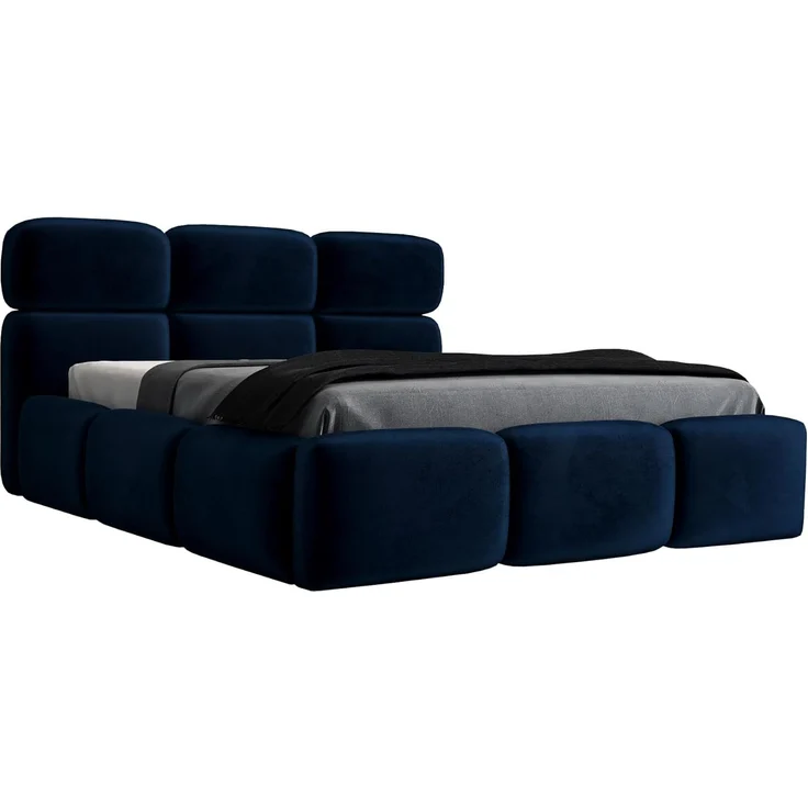 Polsterbett MAROKO 180x200 ohne Matratze mit Bettkasten und Lattenrost. Farbe: Blau 11 – Bild 3