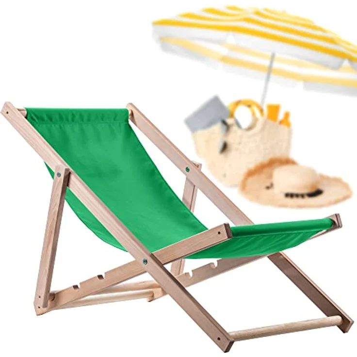 Kadax Holzliegestuhl, Klappstuhl aus Buchenholz, hellgrün, 53x78 cm, 120 kg Tragfähigkeit, Gartenliege – Bild 11