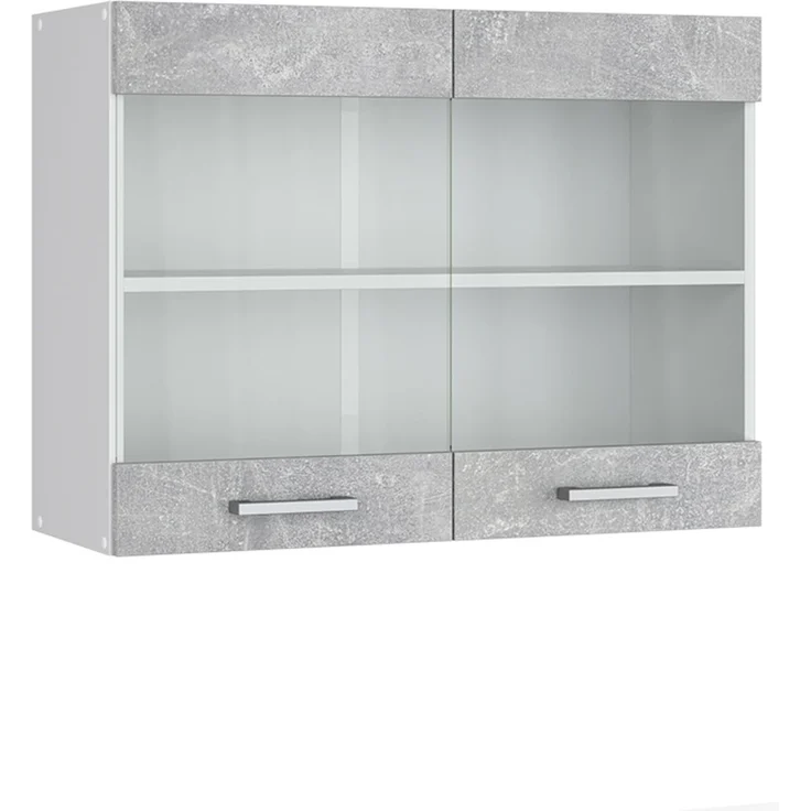 Küchenfront R-Line Beton 79.2 x 59 cm Möbelfront für den Hängeglasschrank Vicco – Bild 5