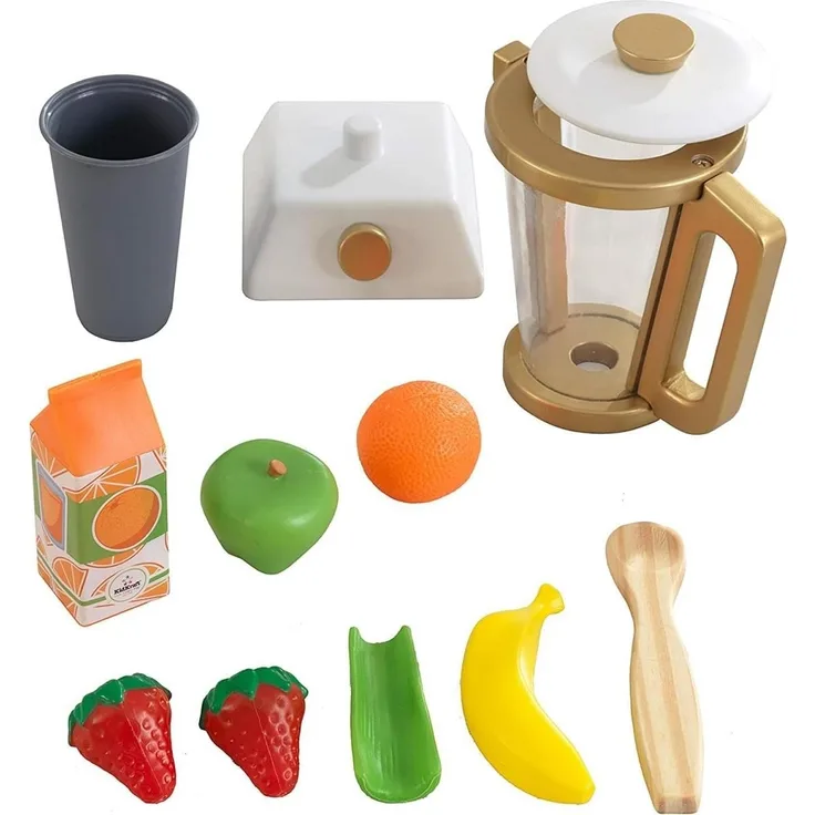 KidKraft 53537 Holz-Kaffee-Set für Spielküchen, Silber