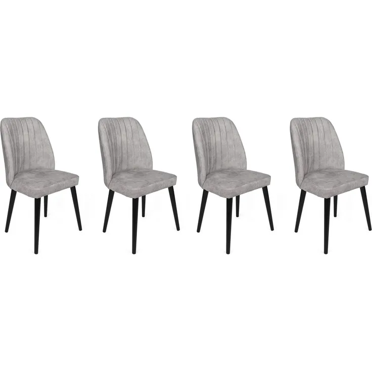 Skye Decor 'Alfa-438 V4' Stuhlset (4-teilig), Grau / Schwarz, 50 x 90 x 49 cm