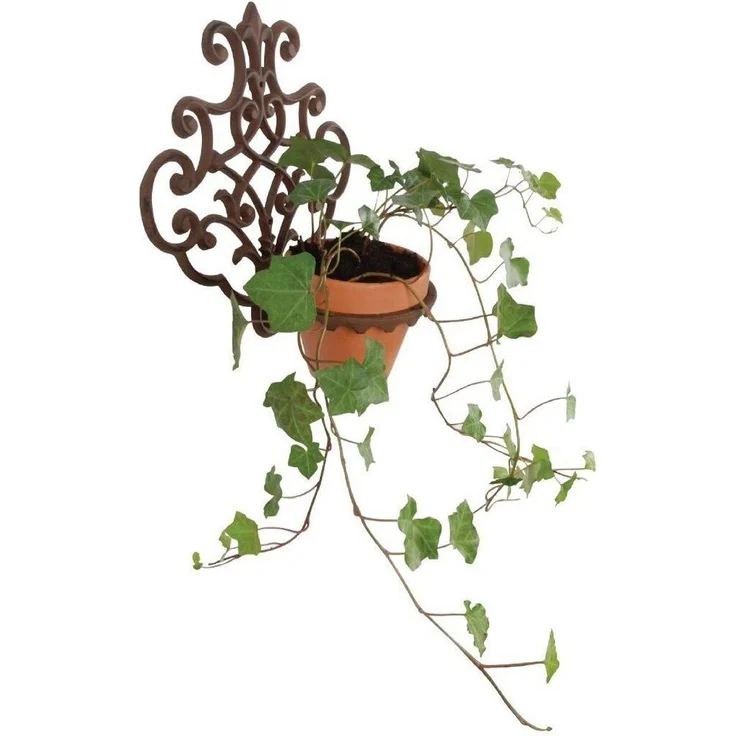 Blumentopfhalter Gusseisen Antik-Braun Pflanzenhalter Wandtopfhalter – Bild 3