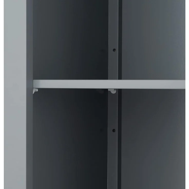 Teamson Home Wooden Badezimmerbades Lagerschrank mit 2 Türen, hoher Badezimmerschrank, graue Badezimmermöbel, verstellbare Lagerung, Mercer -Sammlung – Bild 9