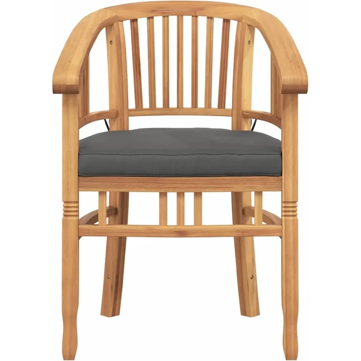 vidaXL Stuhl mit Kissen 2 pcs Braun 63 x 58 x 89 cm Massivholz Teak 42008385 – Bild 5
