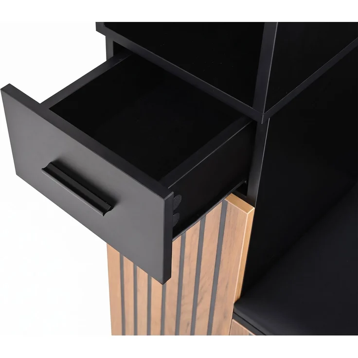 Garderoben-Set 80x35x175 cm mit Sitzbank, 2 Schränken und verstellbaren Böden – Bild 10