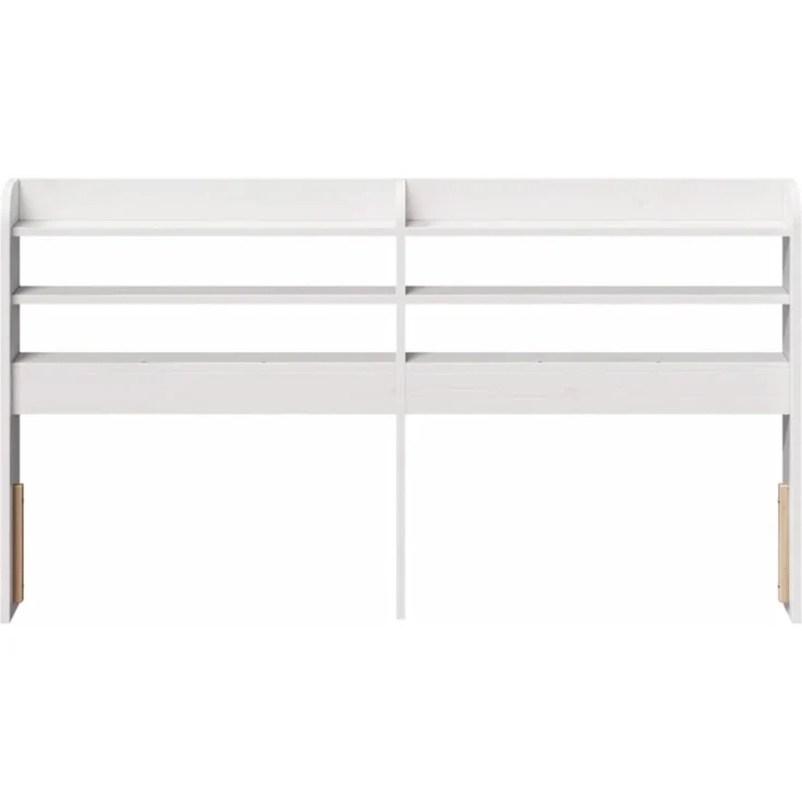 vidaXL Kopfteil mit Ablagen Weiß 120 cm Massivholz Kiefer 850957 – Bild 3