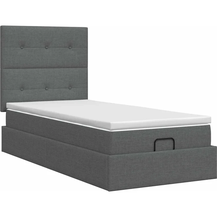 vidaXL Ottoman Bett mit Matratze Dunkelgrau 100 x 200 cm Stoff 3457467 – Bild 5