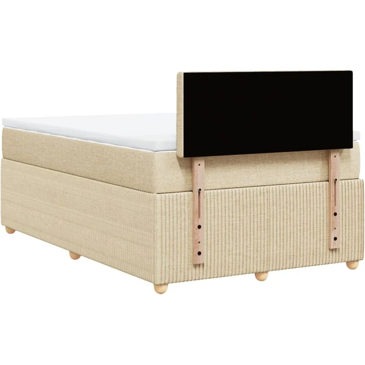 vidaXL Boxspringbett mit Matratze Creme 120x200 cm Stoff 3289742 – Bild 8