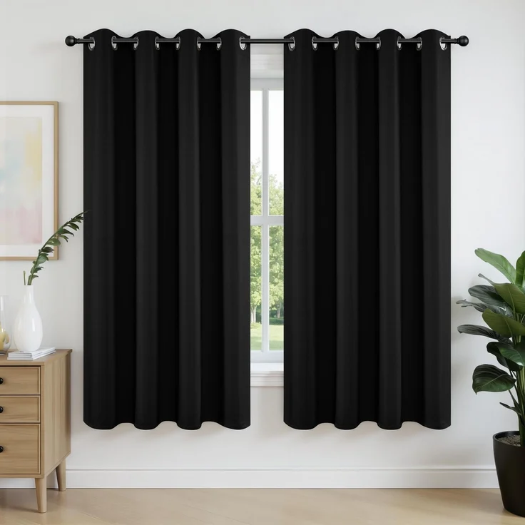 Joydeco Verdunkelungsvorhänge, 183 cm Länge, 2 Paneele, wärmeisoliert, Lange Vorhänge und Vorhänge, 2 Burgfarben, Raumverdunkelung, Ösenvorhänge für Wohnzimmer, Schlafzimmer, Fenster (B x L x L), 132