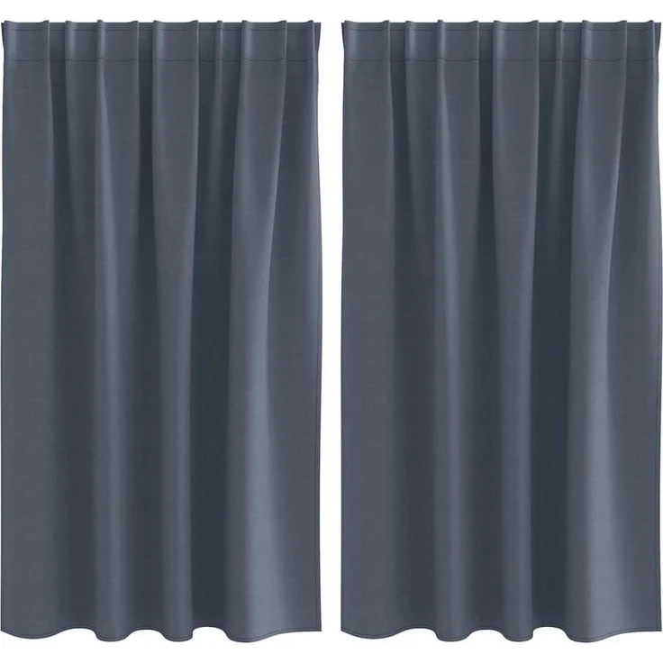 vidaXL Verdunkelungs-Vorhänge mit Ringen 2 pcs Anthrazit 140 x 140 cm 4107448 – Bild 1