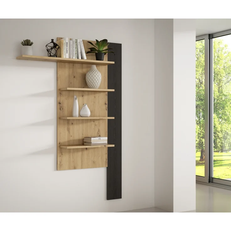 Wandregal >BREATHTAKER< 4 Böden, Cabezone - Artisan Eiche Dekor - 132,5x190x21,9cm (BxHxT) – Bild 2
