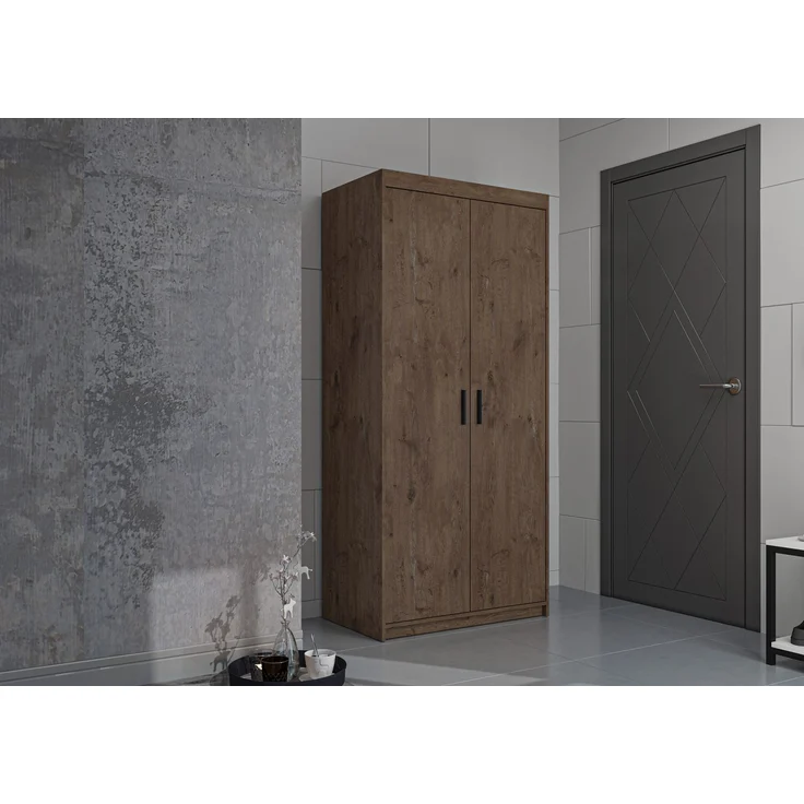 AX LIVING Kleiderschrank Eiche Lefkas Storicos 2T 89,7 cm, 2 türiger – Bild 2