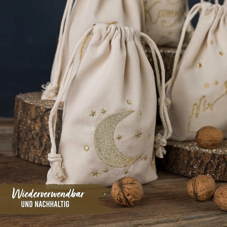 PAPIERDRACHEN Aufbewahrungstasche 6 Geschenksäckchen zu Ramadan - Set 1 – Bild 4