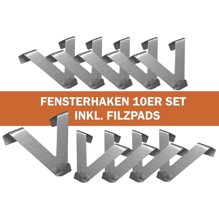 HOME WOHNIDEEN Gardinenhaken Easy Fix Haken (10 Haken) 10 cm 10 Fensterhaken Metall, (10-St), 10 Fensterhaken Metall – Bild 7
