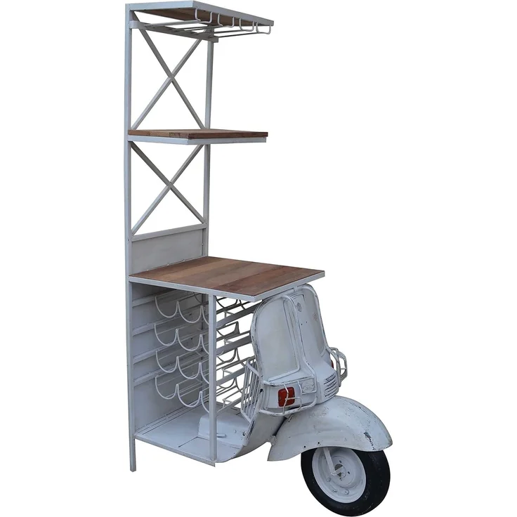 Kobolo Regal Weinregal SCOOTER aus Mango-Holz und Metall – Bild 1