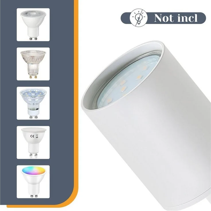 Nettlife Deckenstrahler Weiß Wohnzimmer 1/2/3/4/5/6 Flammig GU10 Deckenspots, Schwenbar 350°, LED wechselbar, für Wohnzimmer Schlafzimmer Küche Flur – Bild 3