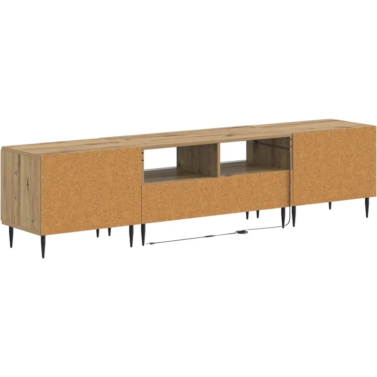 vidaXL 3-teiliges LED TV Regal ZWOLLE Artisan-Eiche Holzwerkstoff 3416528 – Bild 6