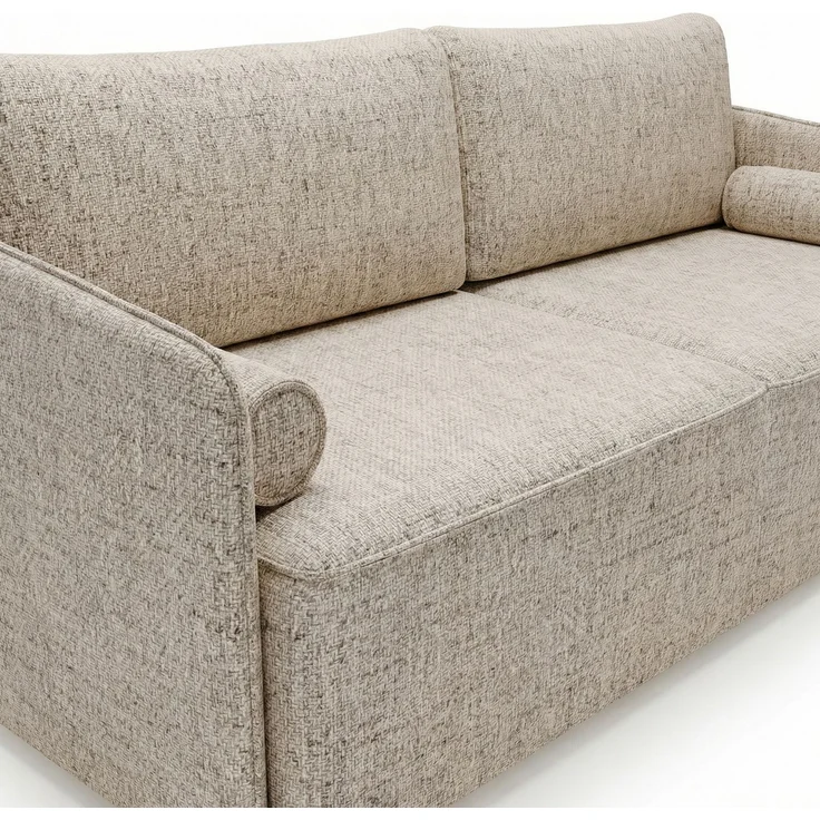 Wohnero 24 Erica Lux Premium Schlafsofa 202x93 cm mit Bettkasten & DL-Funktion – 145x192 cm Liegefläche, 3-Sitzer Sofa mit Bonellfeder - Rosa – Bild 3
