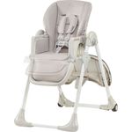 Kinderkraft Hochstuhl 'YUMMY' Grau, 5-Punkt-Gurt, rutschfeste Stuhlbeinkappen, höhenverstellbar, inkl. abnehmbares Essbrett