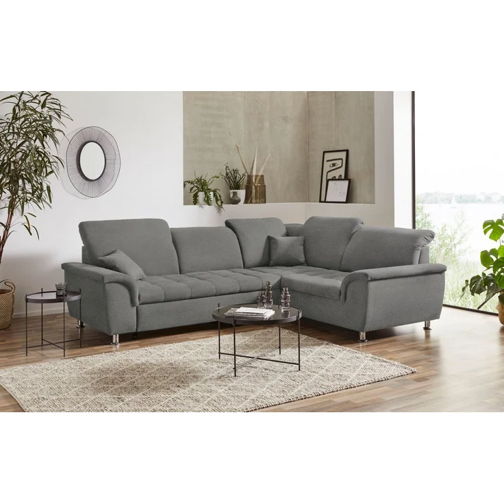 DOMO collection Ecksofa Franzi, zeitlos und elegant, moderne Sitzheftung, L-Form, wahlweise mit Kopfteilverstellung (dann Breite: 275 cm) – Bild 5