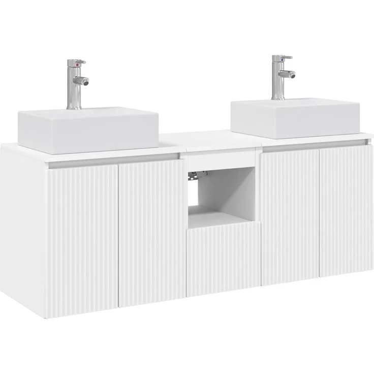 vidaXL Badezimmerschrank-Set 3 stk. Weiß 129 x 41 x 79,5 cm 3405647 – Bild 2