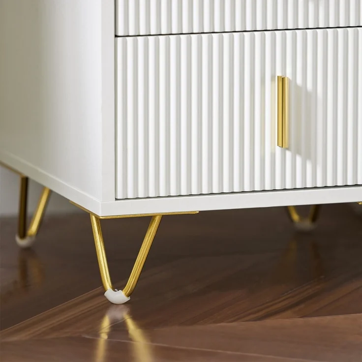 SoBuy FBT115-W Nachttisch, MDF, Melamin, Weiß, 40 x 47 x 40 cm – Bild 5