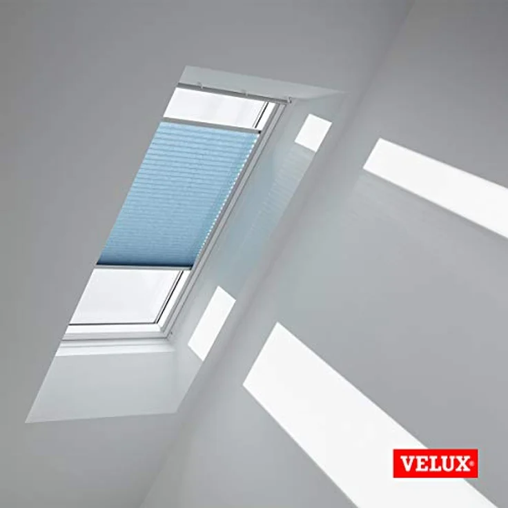 Velux Dachfensterplissee FHL M06 1286S, manuell, Farbe Denim - 1286S, mit Aluminium Schiene, stufenlos positionierbar – Bild 3