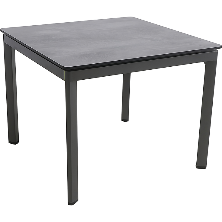 ALUTAPO Gartentisch 95x95, Gestell: Aluminium Iron Grey, Tischplatte: anthrazit