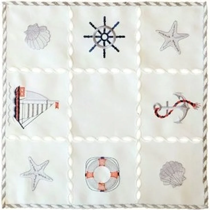 matches21 HOME & HOBBY Tischdecke Tischdeckchen NINA maritime Stickerei & Cutouts Polyester 40 x 40 cm (1-tlg), Pflegeleicht & waschbar bei 30 °C – Bild 4