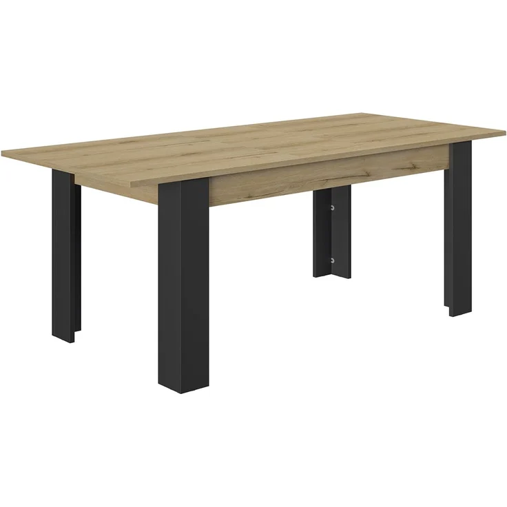 Calicosy Rechteckiger Tisch 4 Beine 1 Verlängerung L200 cm - TRUST - Braun – Bild 6