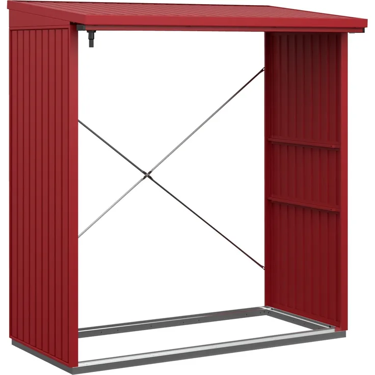 Hörmann Ecostar Metall Kaminholzregal Trend Typ 2, 181 x 103 cm, purpurrot, 181 x 103 x 198 cm (T x B x H)