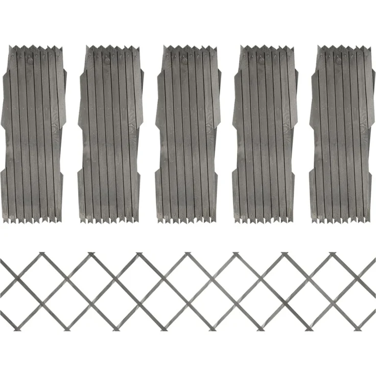 vidaXL Rankzäune 5 Stk. Grau Massivholz Tanne 180x30 cm 316423 – Bild 1
