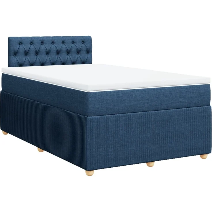 vidaXL Boxspringbett mit Matratze Blau 120x200 cm Stoff 3289736 – Bild 3