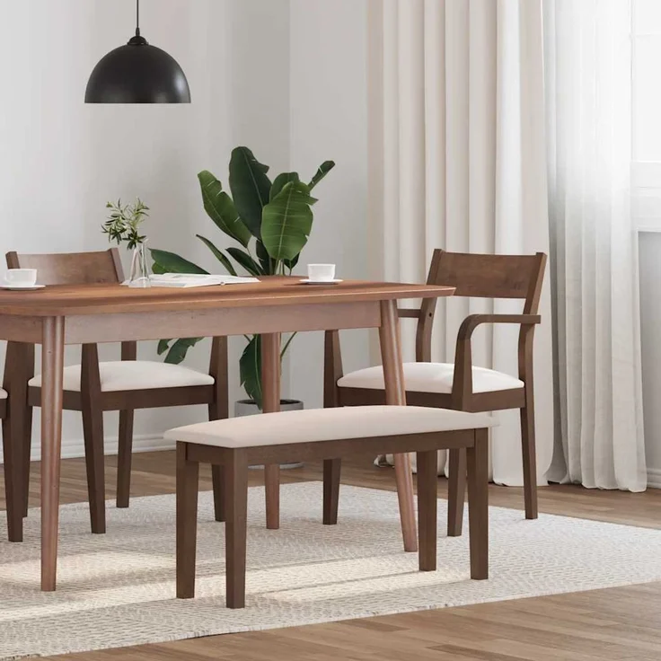 vidaXL Bank 90 cm Braun Massivholz Gummibaum 4102592 – Bild 1