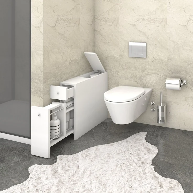Skye Decor 'Smart - White' Badezimmerschrank, Weiß, 20 x 55 x 60 cm – Bild 1