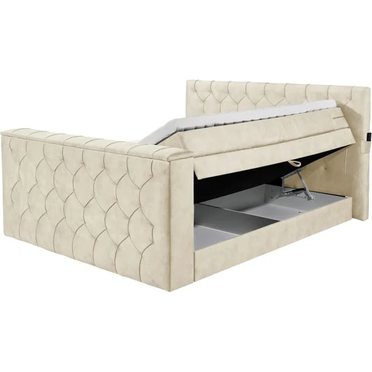 Boxspringbett Springdale - motorisierter TV-Halterung, geräumigem Bettkasten und Duo-Wendematratze H3/H4 - ED Exciting Design – Bild 5