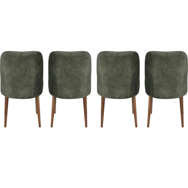 Skye Decor 'Dallas 558 V4' Stuhlset (4-teilig), Walnuss / Dunkelgrün, 50 x 90 x 49 cm – Bild 5