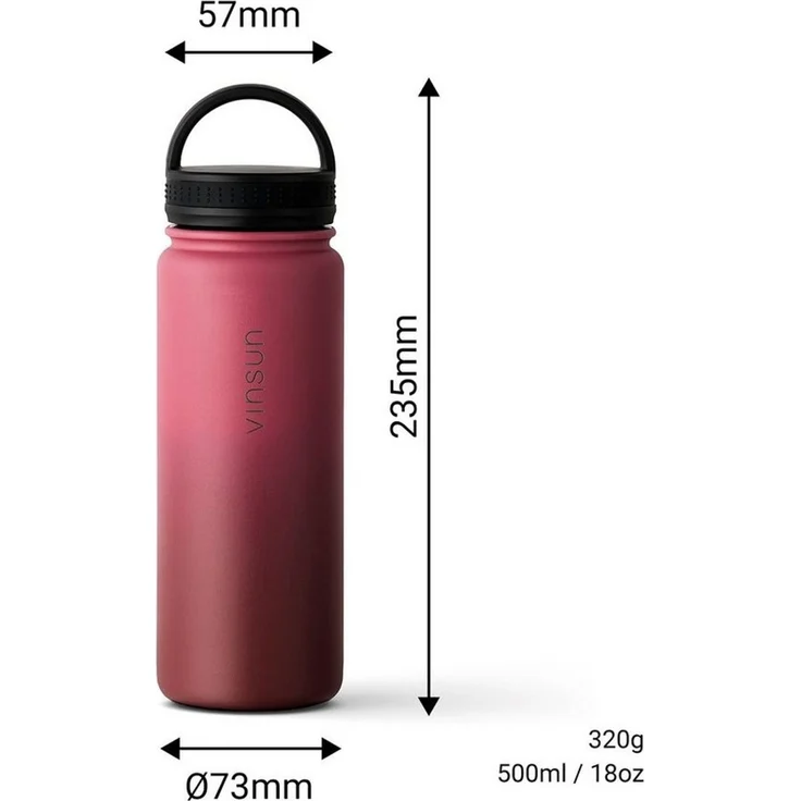 Vinsun Isolierflasche Edelstahl Trinkflasche 750ml, 3 Deckel, auslaufsicher, doppelwandig, 3 Deckel - Strohhalm, Trinköffnung, Schraubverschluss – Bild 2