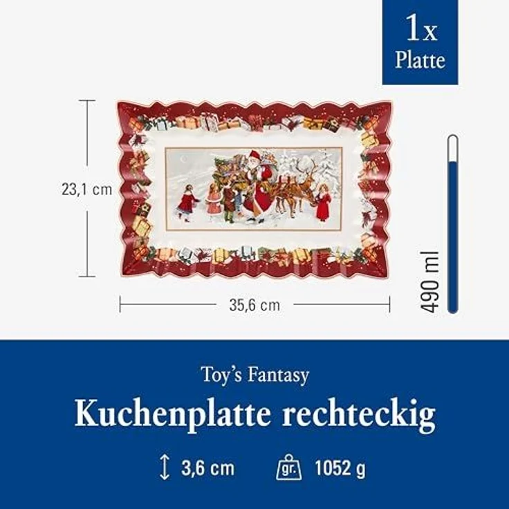Villeroy & Boch Toy's Fantasy Kuchenplatte 36 x 23 cm "Santa und Kinder" – Bild 3