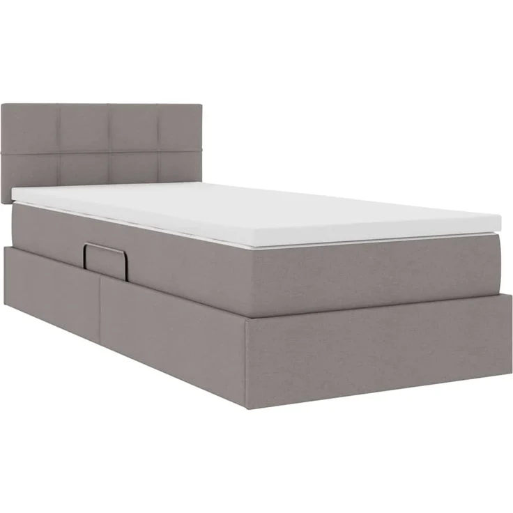 vidaXL LED-Speicherbett mit Matratze Taupe 90 x 190 cm Stoff 3371115 – Bild 6