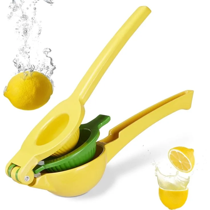 DELIPOP – Zitruspresse manuell, Manuelle Zitruspresse Saftpresse mit Handle für Zitronen und Limetten, 5,5 x 7,5 x 22 cm, gelb - 5,5x22x7,5cm