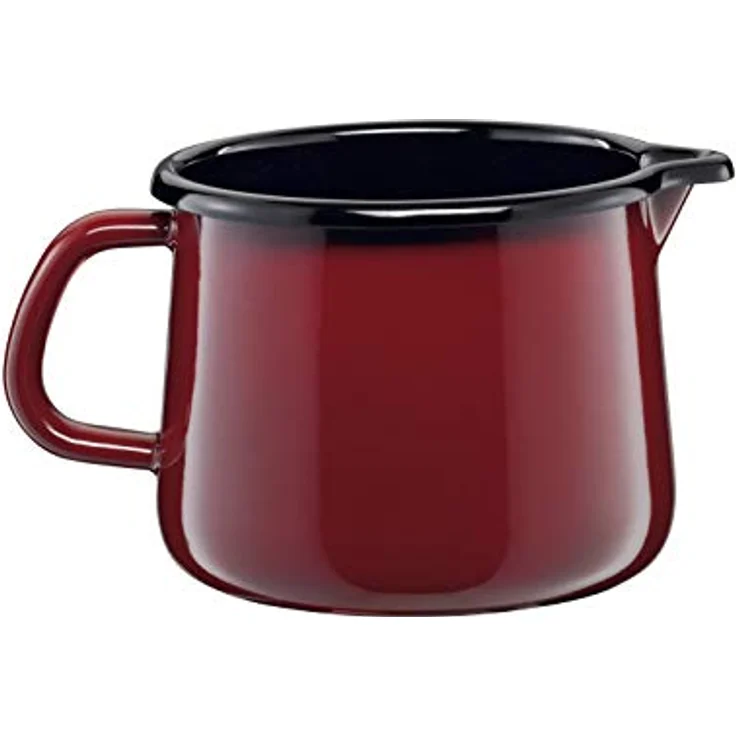 Riess Schnabeltopf Ø12cm 1 Liter Nouvelle Rosso extra stark Emaille – Bild 2