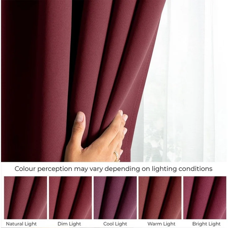 AmeliaHome Gardine Gardine Ösen Vorhang Ösenvorhang Einfarbig Verdunkelnd Eyelet (1 St), Ösen, verdunkelnd, Verdunkelungstextilien – Bild 3