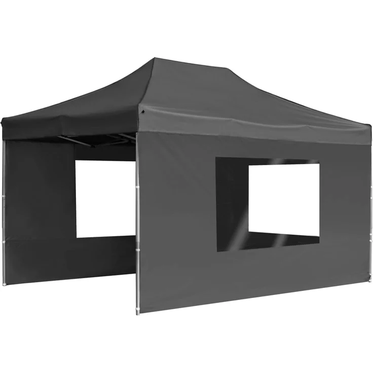 Profi-Partyzelt Faltbar, Gartenzelt mit Wänden Aluminium 4,5x3 m Anthrazit – Bild 3