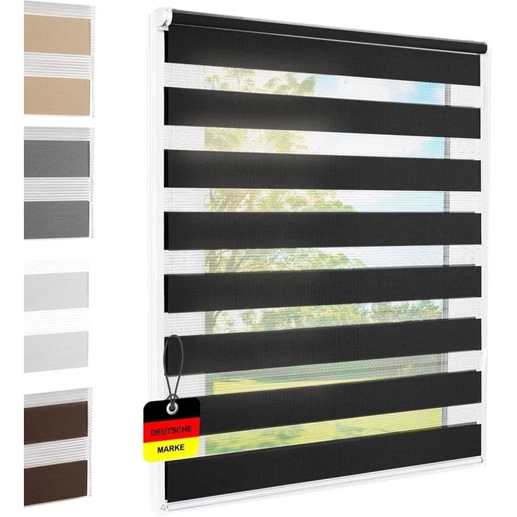 Doppelrollo Doppelrollo Klemmfix schwarz 50x140 cm, Foxx
