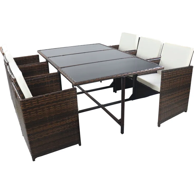 VCM Gartenmöbel-Set Raloso 920530 Braun H. 74 x B. 170 x T. 110 cm